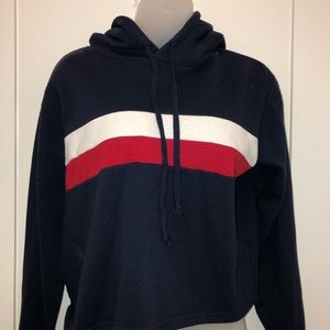Navy cropped sweatshirt hoodie size small
